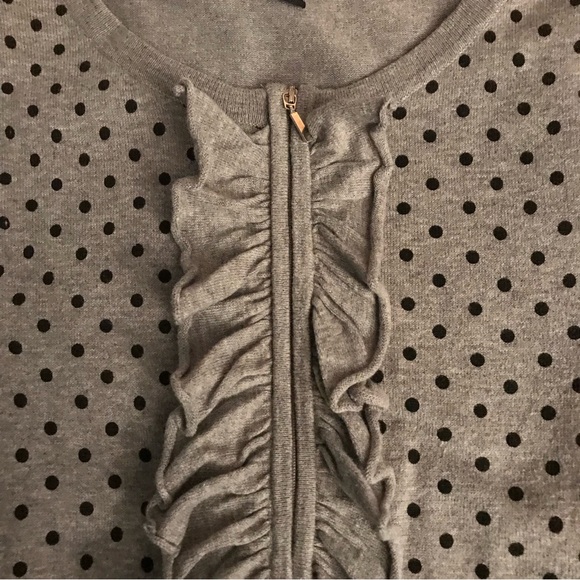 Grey polka dot ruffle cardigan - Picture 2 of 2